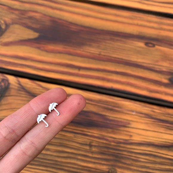 STAINLESS STEEL Umbrella Stud  Earrings with Gift Bag - Picture 3 of 5